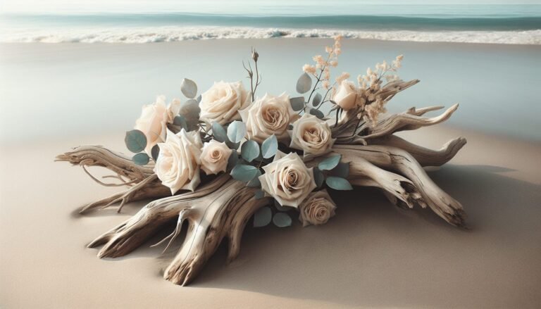 driftwood roses landscape