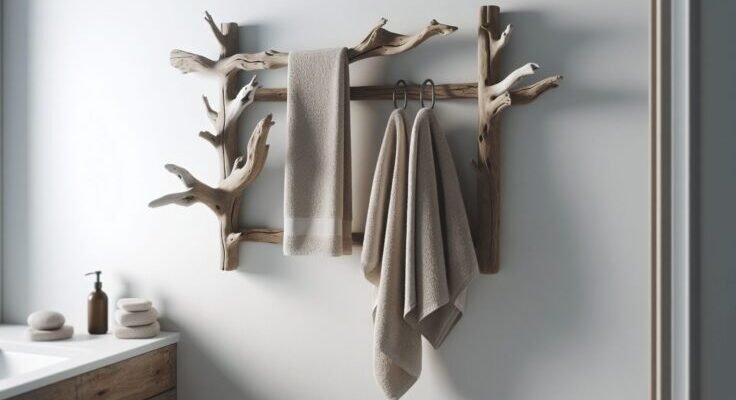 driftwood towel rack