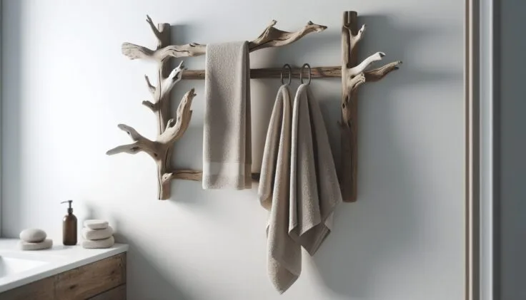 driftwood towel rack