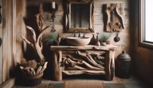 driftwood vanity for a rustic bathroom 1
