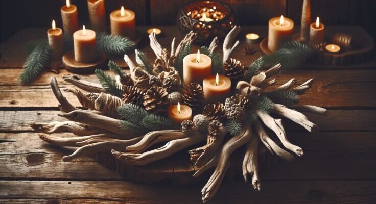 driftwood xmas centerpieces for natural holiday decor