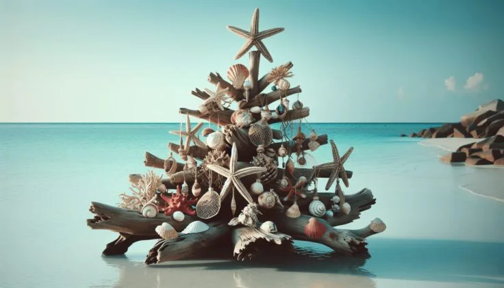 driftwood xmas tree decorations for a coastal holiday 1