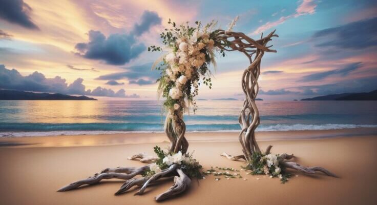 enchanting driftwood wedding arch for beach ceremonies 1
