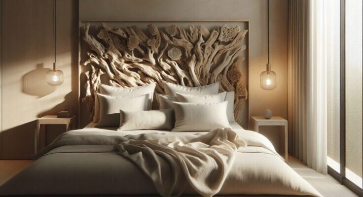 driftwood headboard bedroom