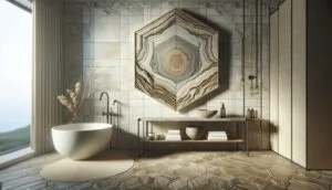 driftwood hexagon tile bathroom 1