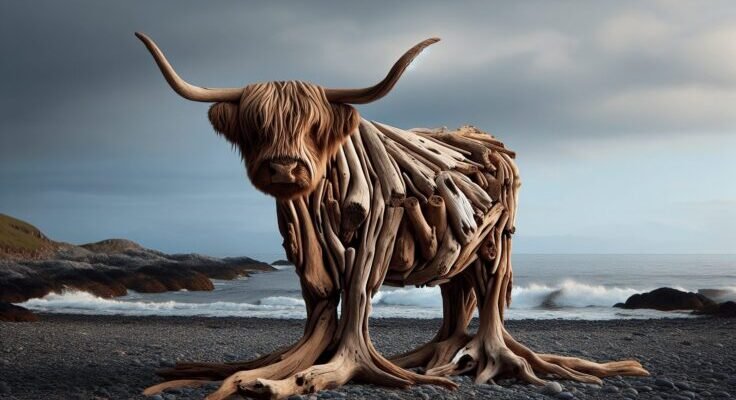driftwood highland cow 1