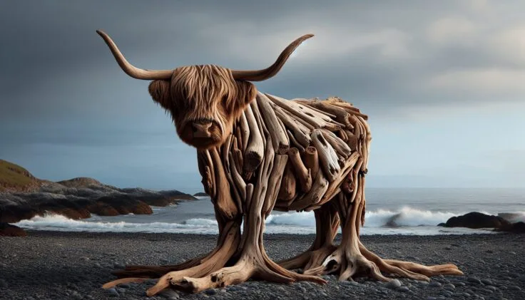 driftwood highland cow 1
