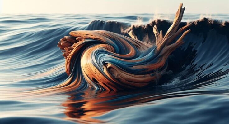 acrylic pour on driftwood