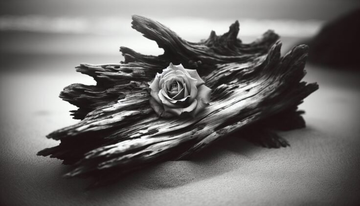 Ansel Adams Rose And Driftwood Ansel Adams Rose And Driftwood