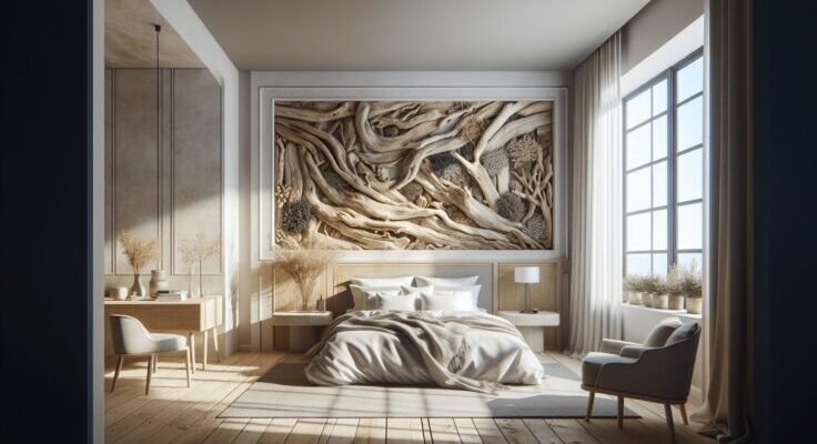 driftwood accent wall bedroom 1
