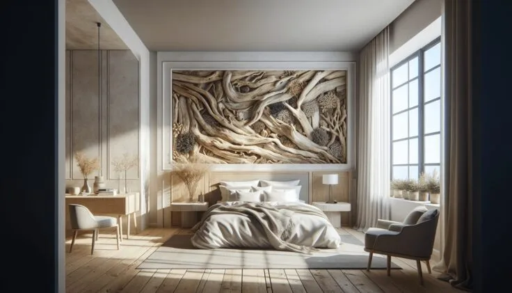 driftwood accent wall bedroom 1
