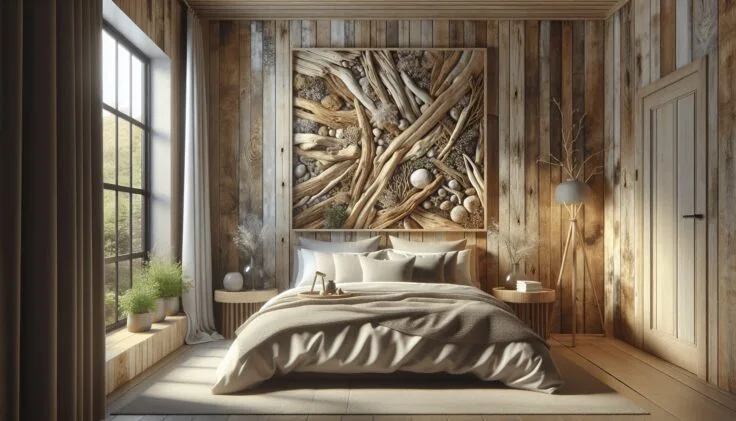 Driftwood Accent Wall Bedroom