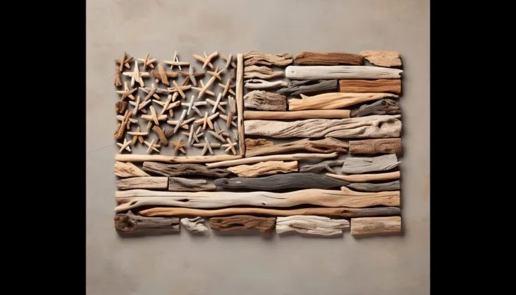 driftwood american flag
