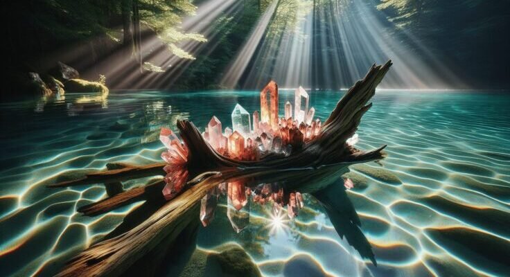 driftwood and crystals