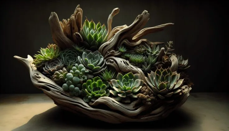 driftwood and succulents 1