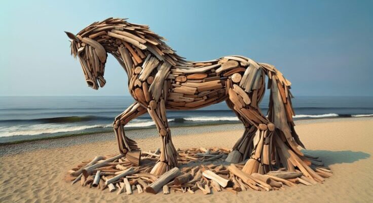 driftwood horse sculpture 1