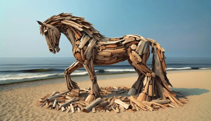 Driftwood Horse Sculpture