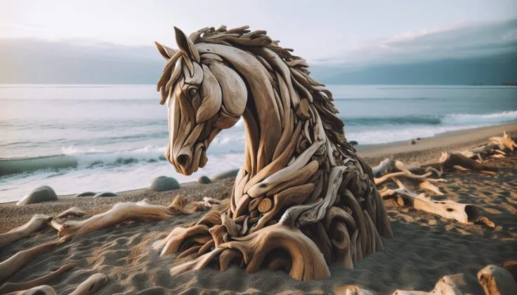Driftwood Horse Sculpture