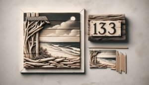 driftwood house number sign