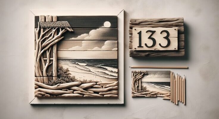 driftwood house number sign