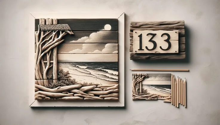 driftwood house number sign