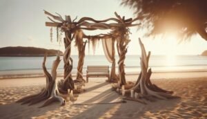 driftwood wedding altar