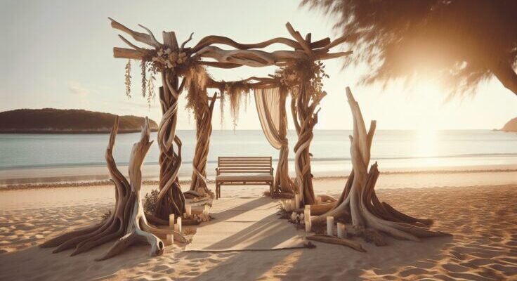 driftwood wedding altar