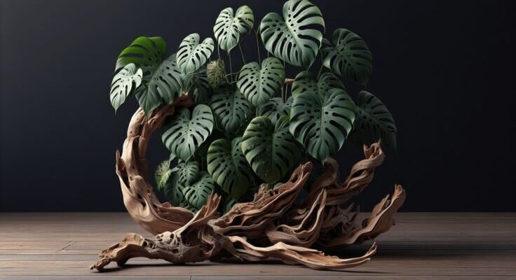 monstera adansonii driftwood
