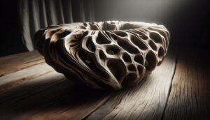 round aged driftwood carved wood lattice coffee table 1