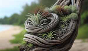 attaching air plants to driftwood 1