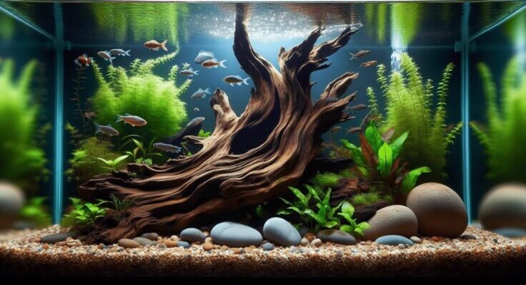driftwood aquarium setup
