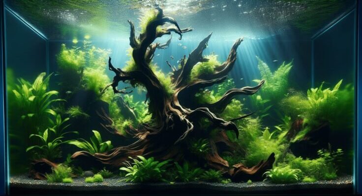 driftwood aquascape planted aquarium 1