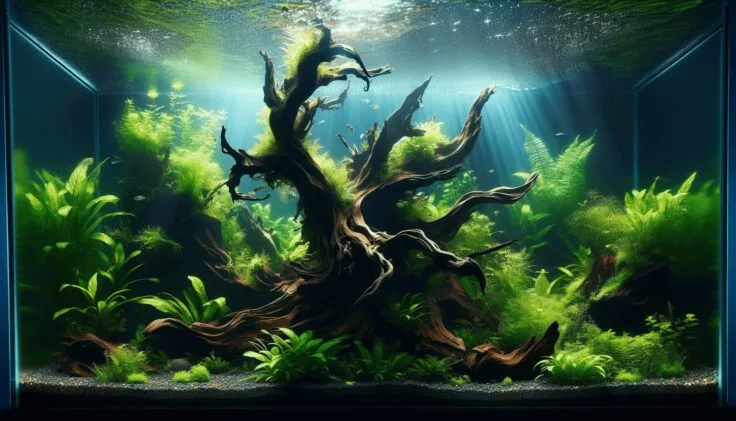 driftwood aquascape planted aquarium 1