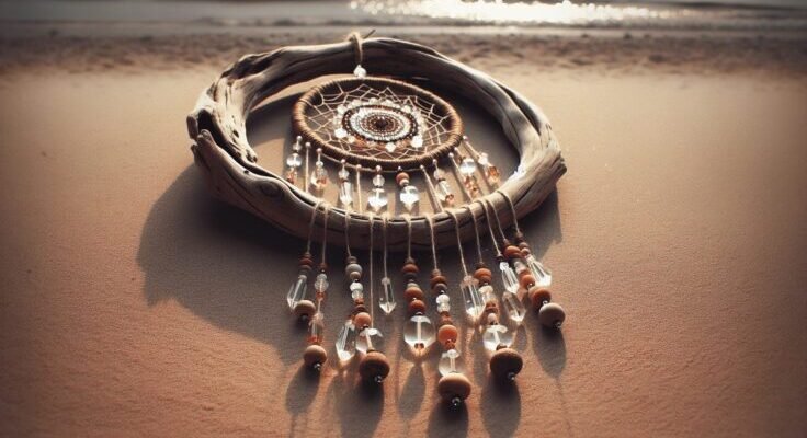 driftwood beaded suncatcher