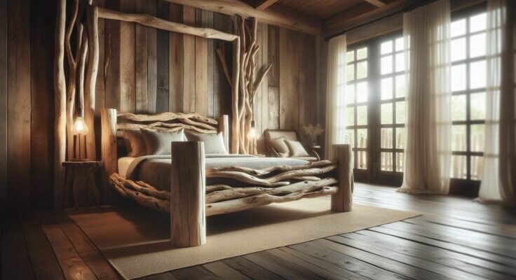 driftwood bed frame 1