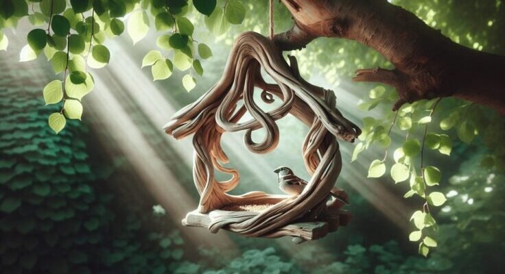 driftwood bird feeder