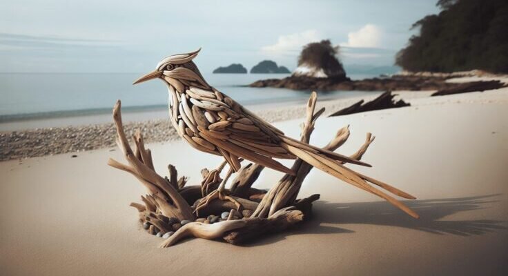 driftwood birds sculpture