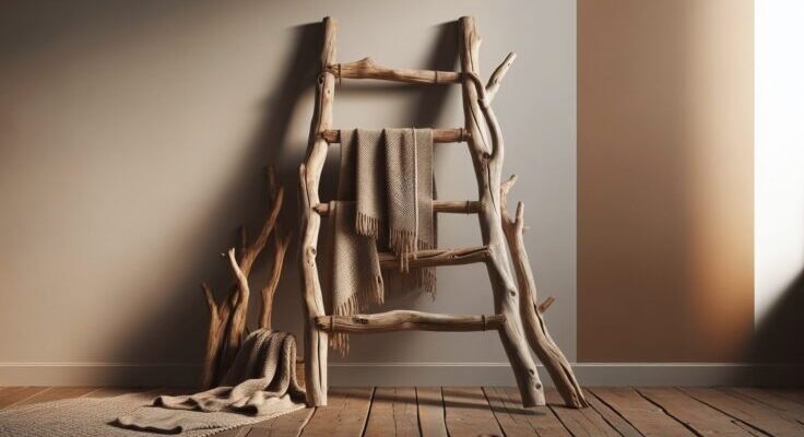 driftwood blanket ladder