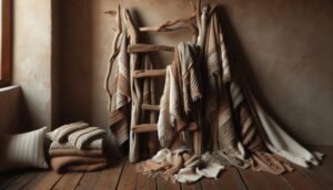 driftwood blanket ladder diy 1