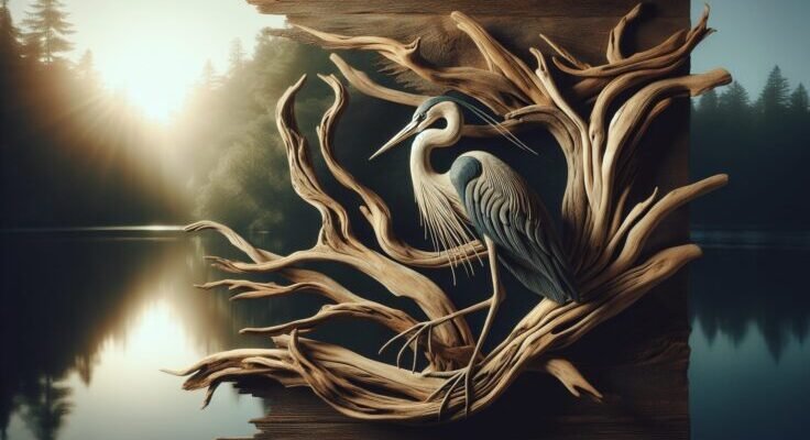 driftwood blue heron 1
