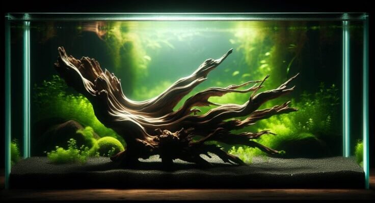 driftwood in aquarium