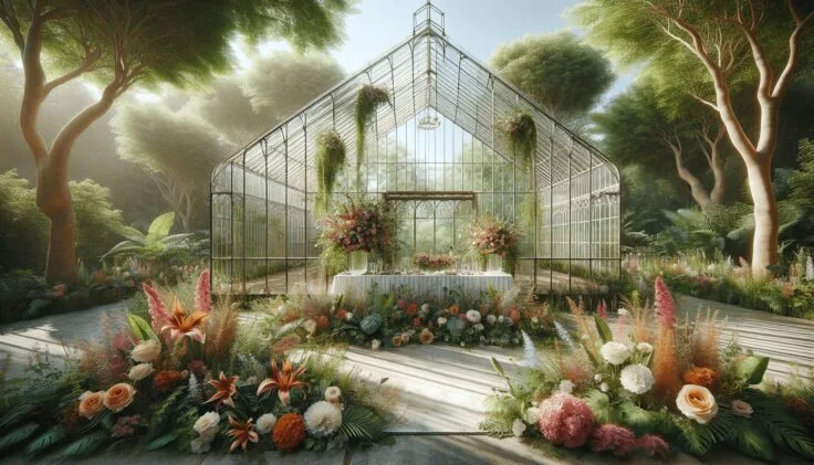 greenhouse at driftwood wedding