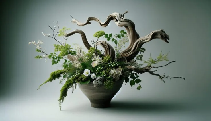 ikebana with driftwood 1