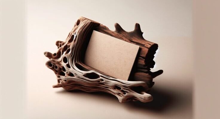 driftwood business card holder 1