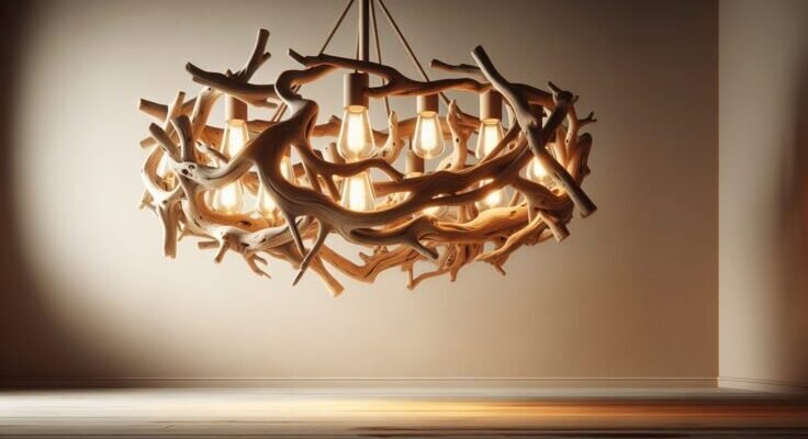 driftwood ceiling lamp