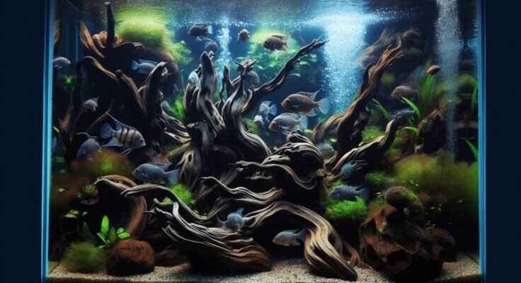 driftwood cichlid tank 1