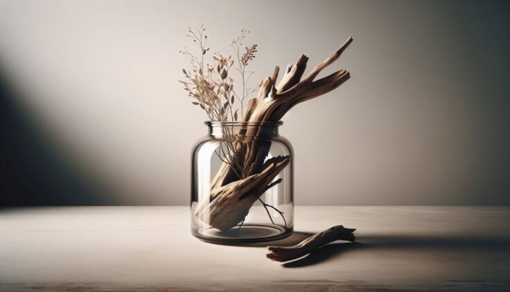 Driftwood In Glass Jar Driftwood In Glass Jar