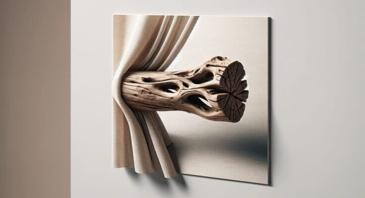 driftwood curtain rod diy 1