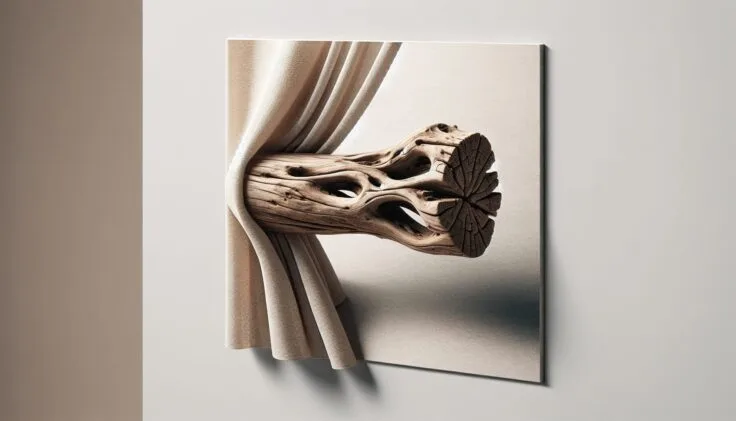 driftwood curtain rod diy 1