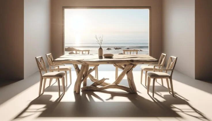 driftwood dining table and chairs 1